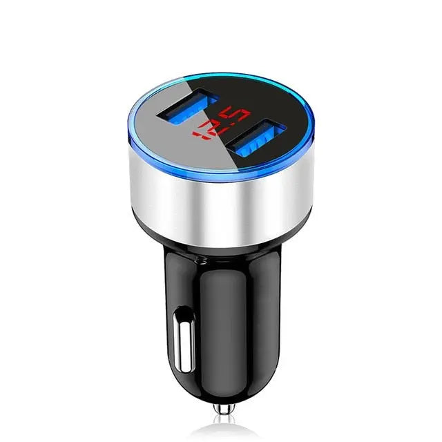 12-24V Electronic LCD Display Fast Charging Auto USB Adapter