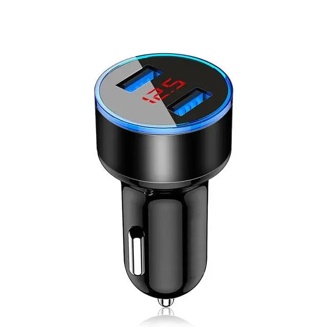 12-24V Electronic LCD Display Fast Charging Auto USB Adapter