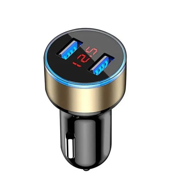 12-24V Electronic LCD Display Fast Charging Auto USB Adapter